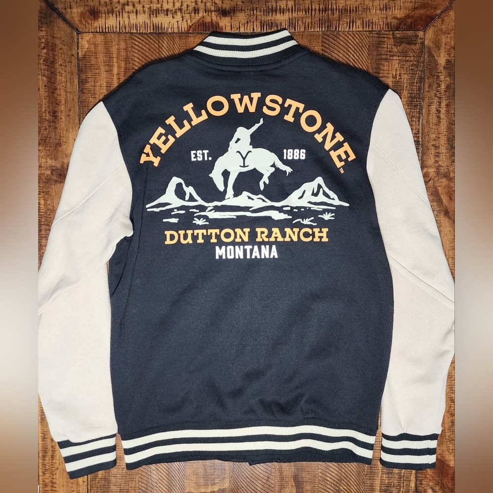Yellowstone Dutton Ranch Full Snap Varsity Colorblock Jacket Mens Sz Small - NEW